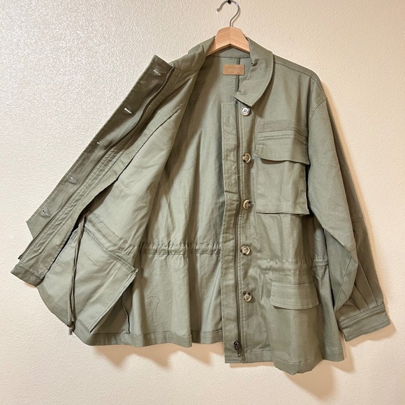 Crescent Size S Jacket Green Utility Field Chore Cotton Blend Balloon Barrel - Picture 8 of 11